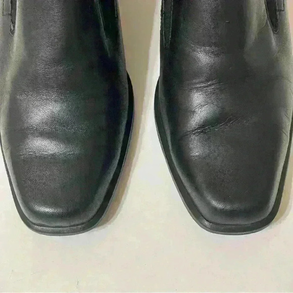 Nicole black leather slip on block heel Brazilian vintage court shoes Size 9.5 M - Picture 10 of 12